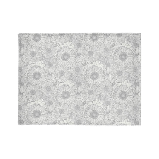 Grey Florals Blanket