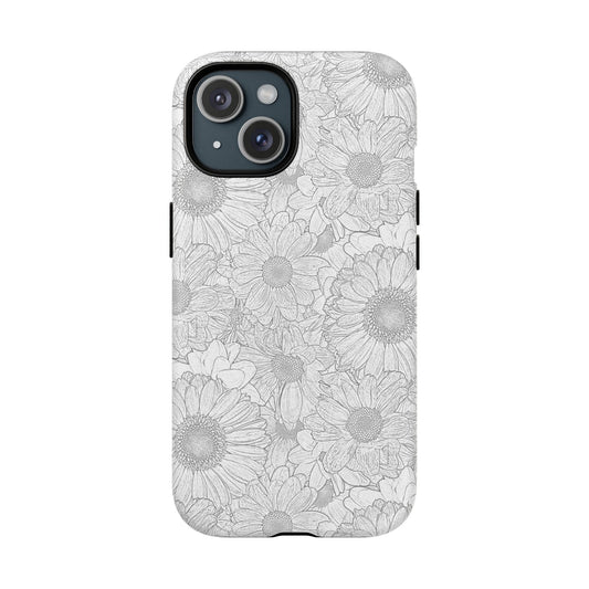 Grey florals magnetic phone case