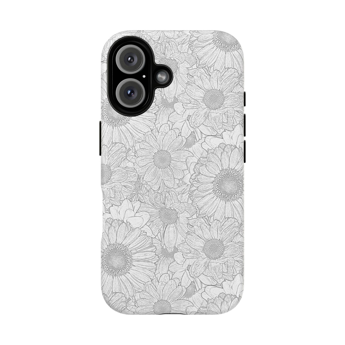 Grey florals magnetic phone case