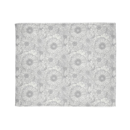 Grey Florals Blanket