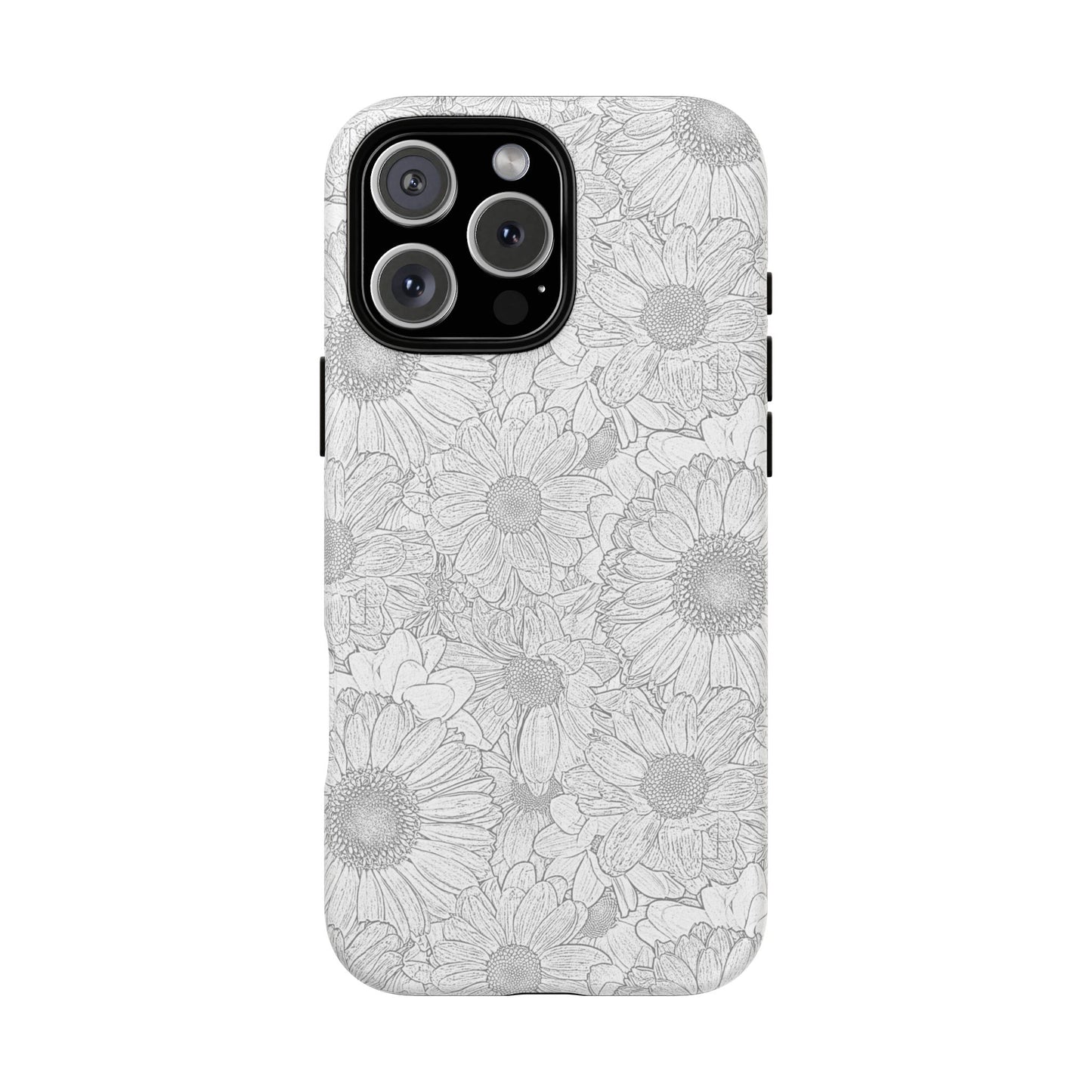 Grey florals magnetic phone case