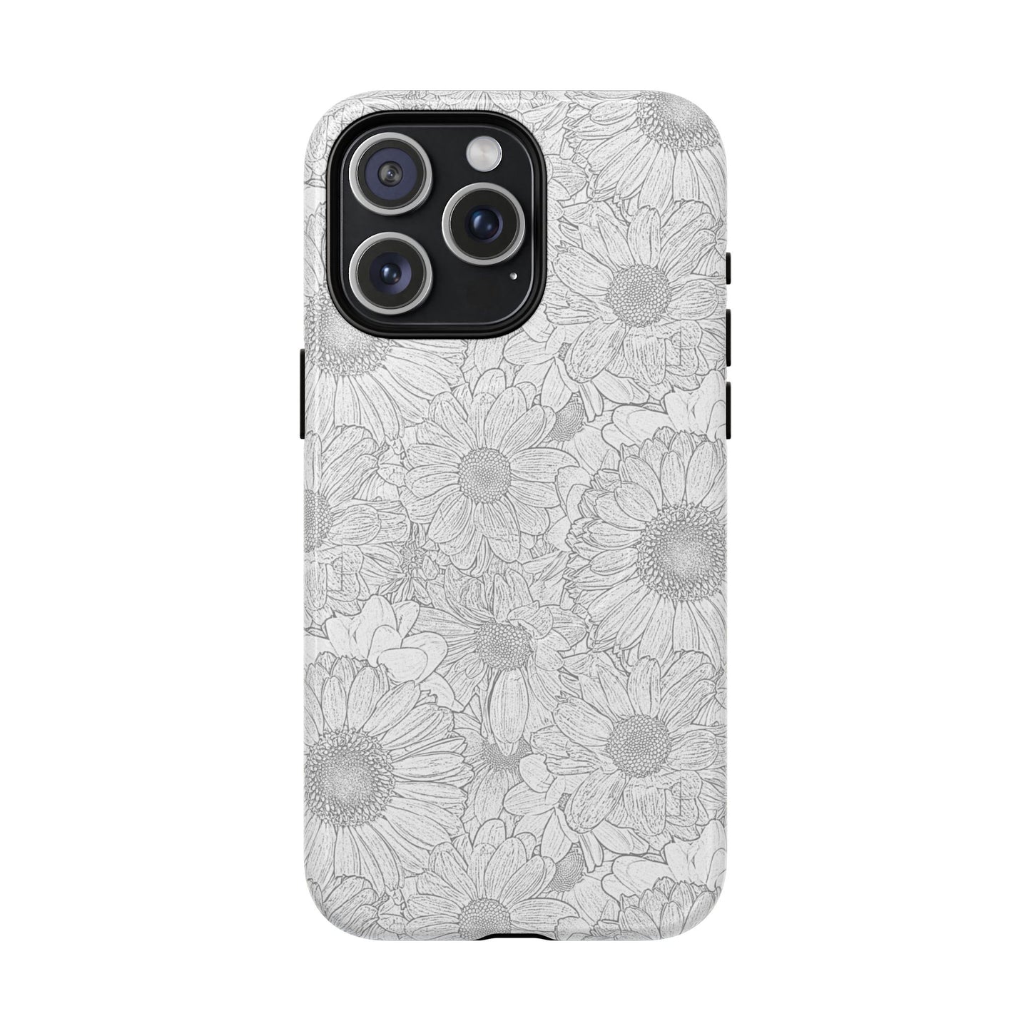 Grey florals magnetic phone case