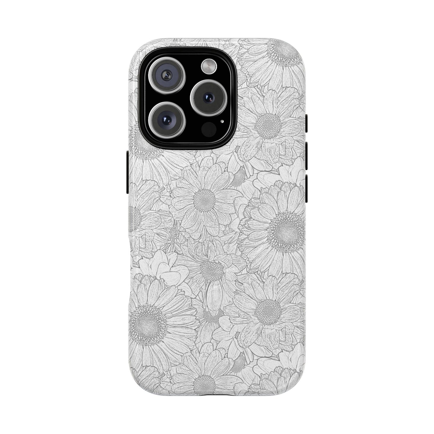 Grey florals magnetic phone case