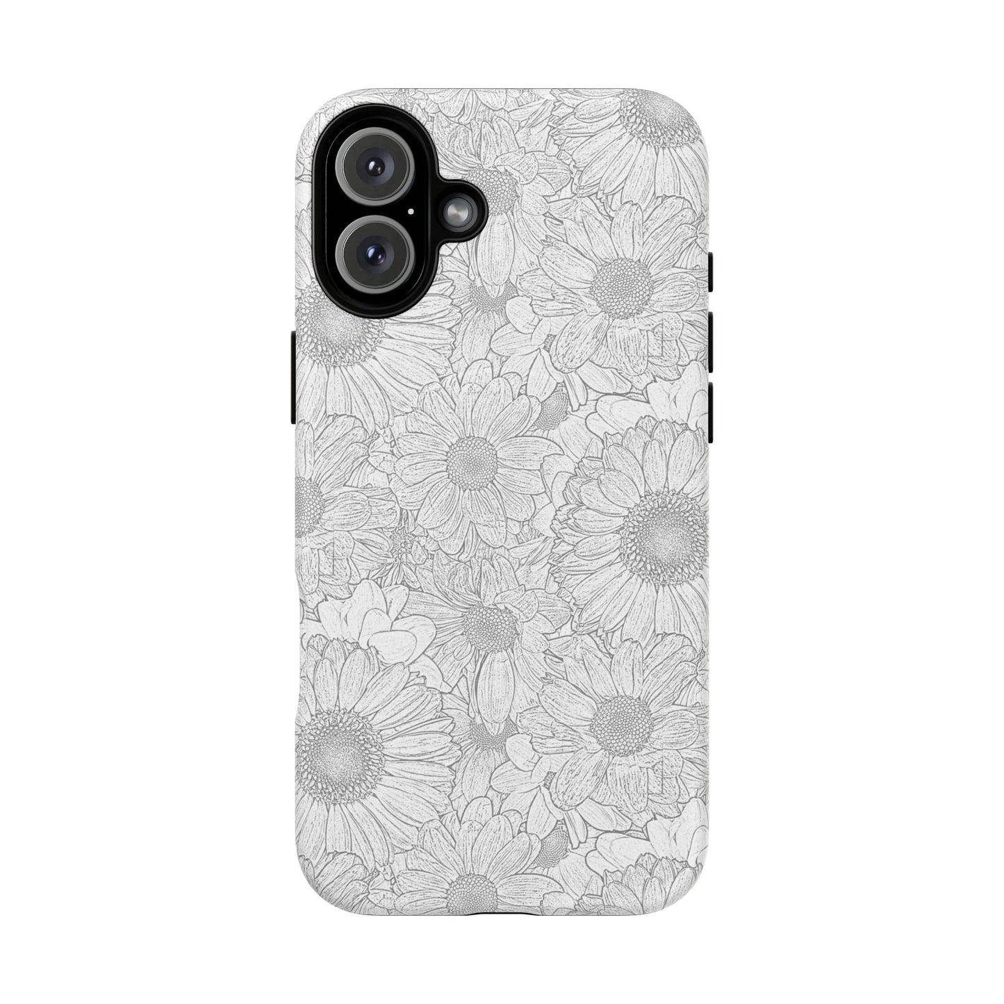Grey florals magnetic phone case