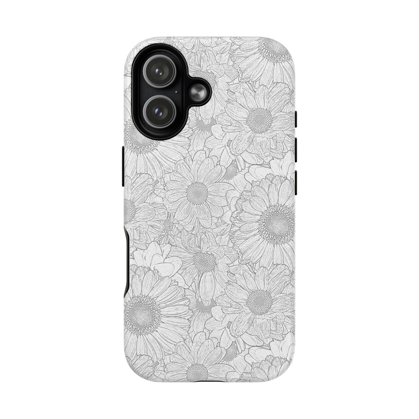 Grey florals magnetic phone case