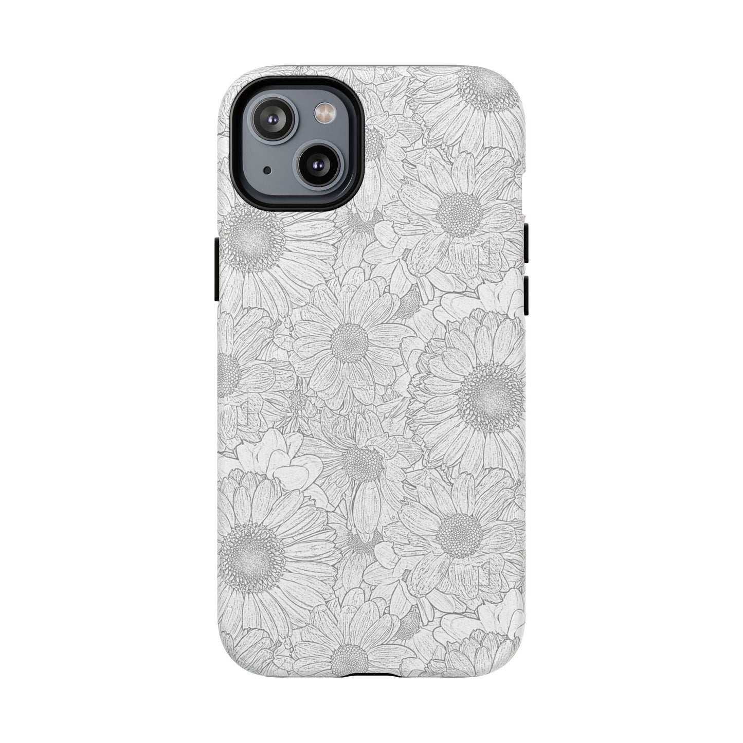 Grey florals magnetic phone case