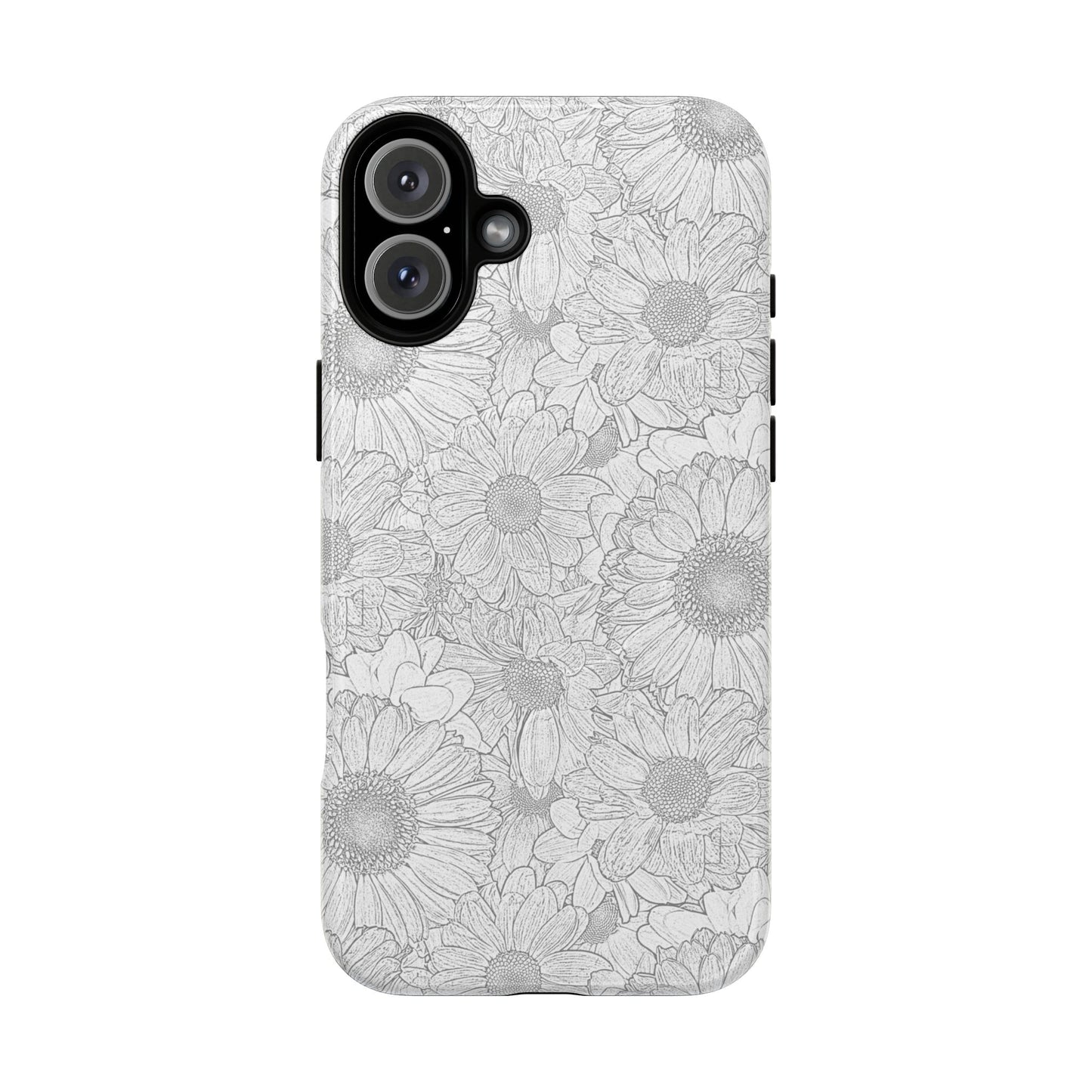 Grey florals magnetic phone case
