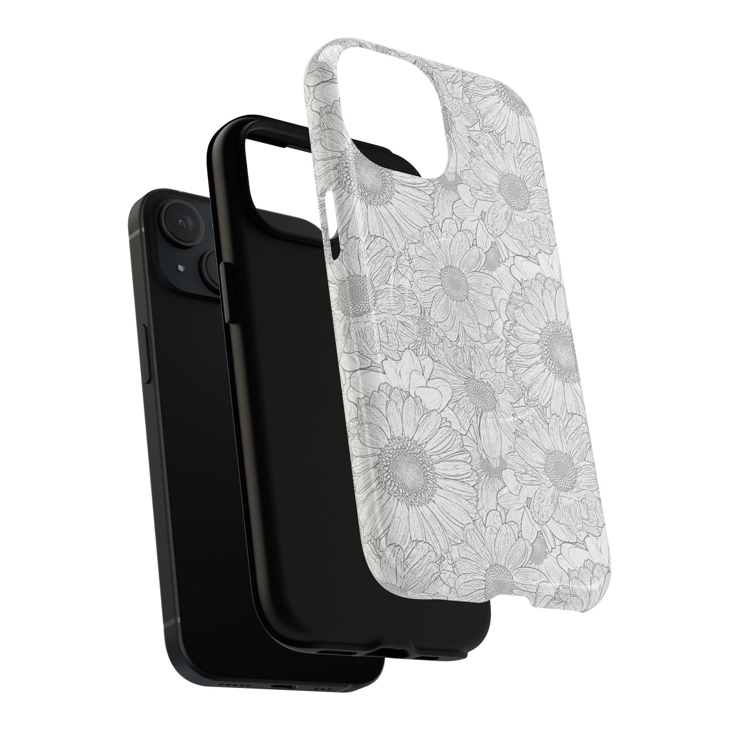 Grey florals magnetic phone case