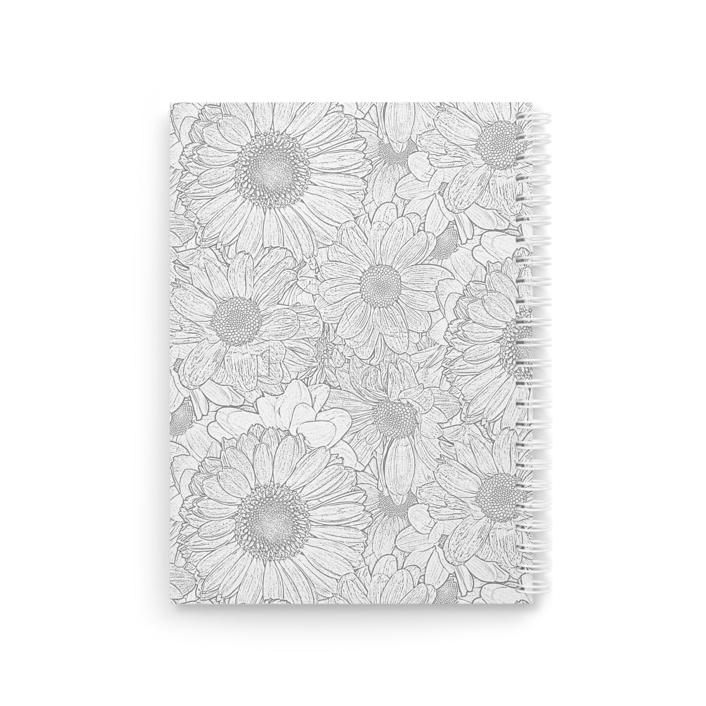 Grey Florals Spiral Bound Notebook