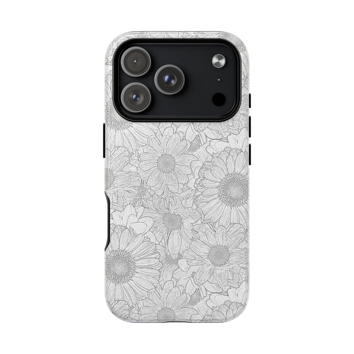 Grey florals magnetic phone case