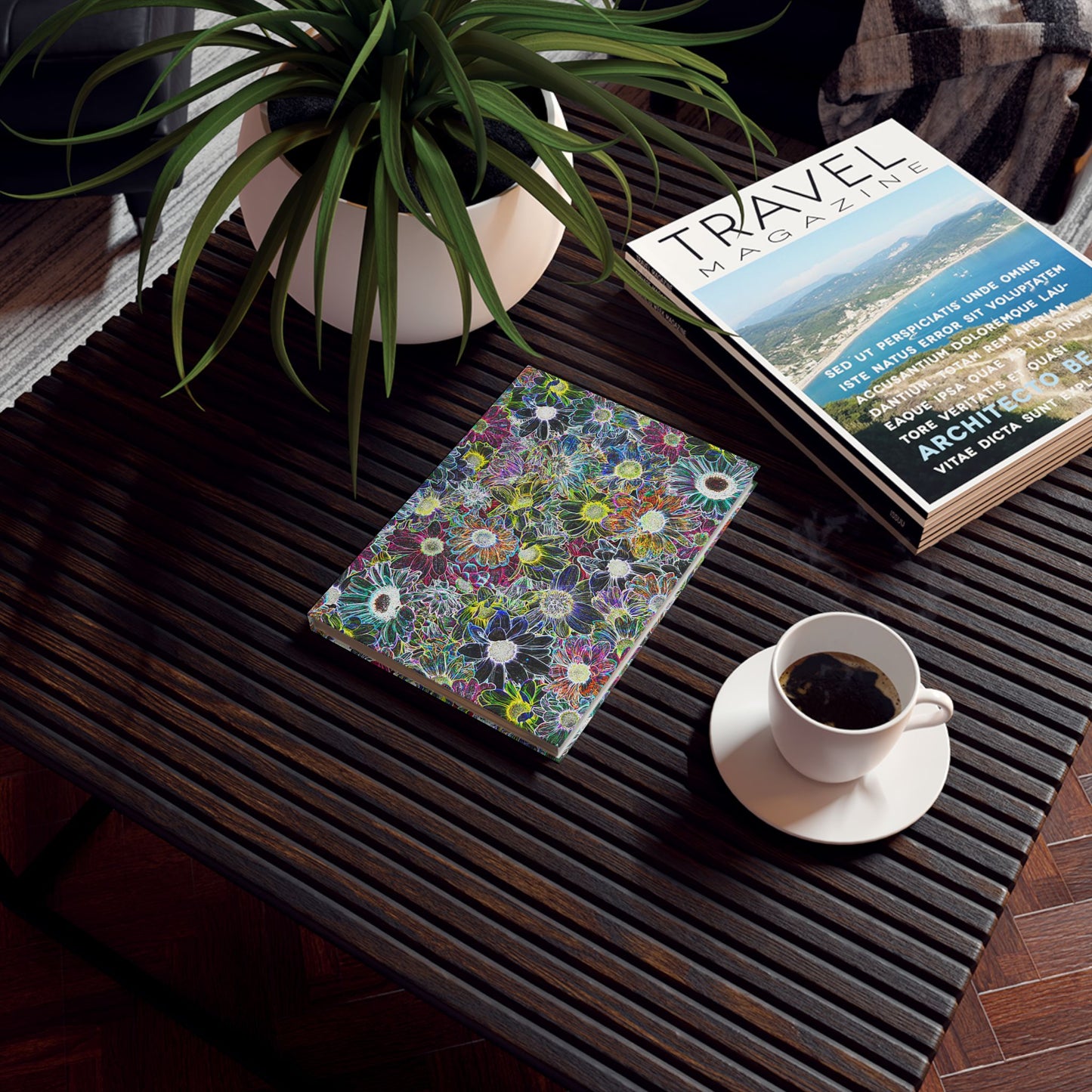 Neon Florals Hardcover Journal